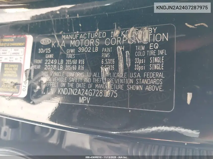 KNDJN2A24G7287975 2016 Kia Soul