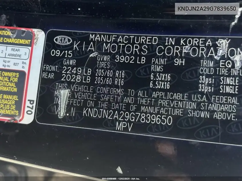 KNDJN2A29G7839650 2016 Kia Soul