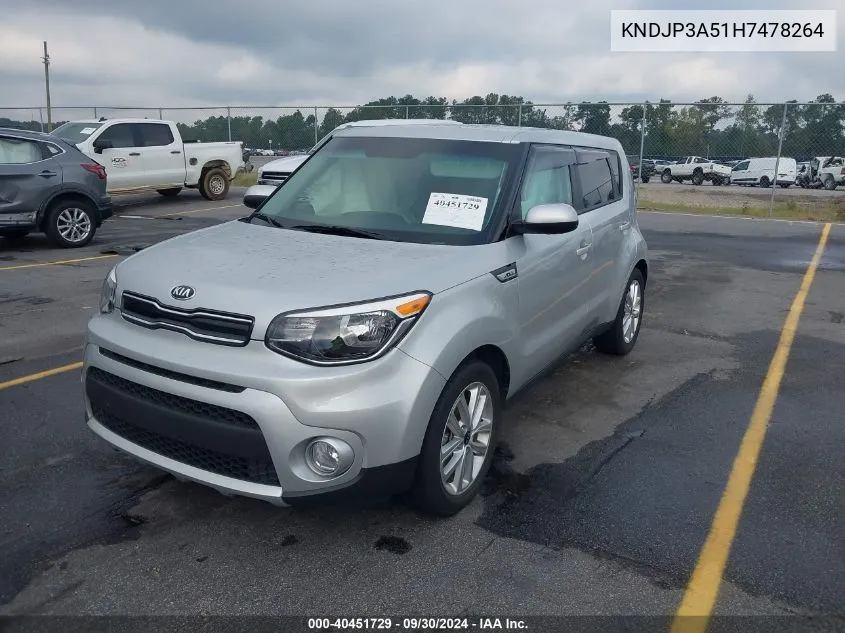 KNDJP3A51H7478264 2017 Kia Soul +