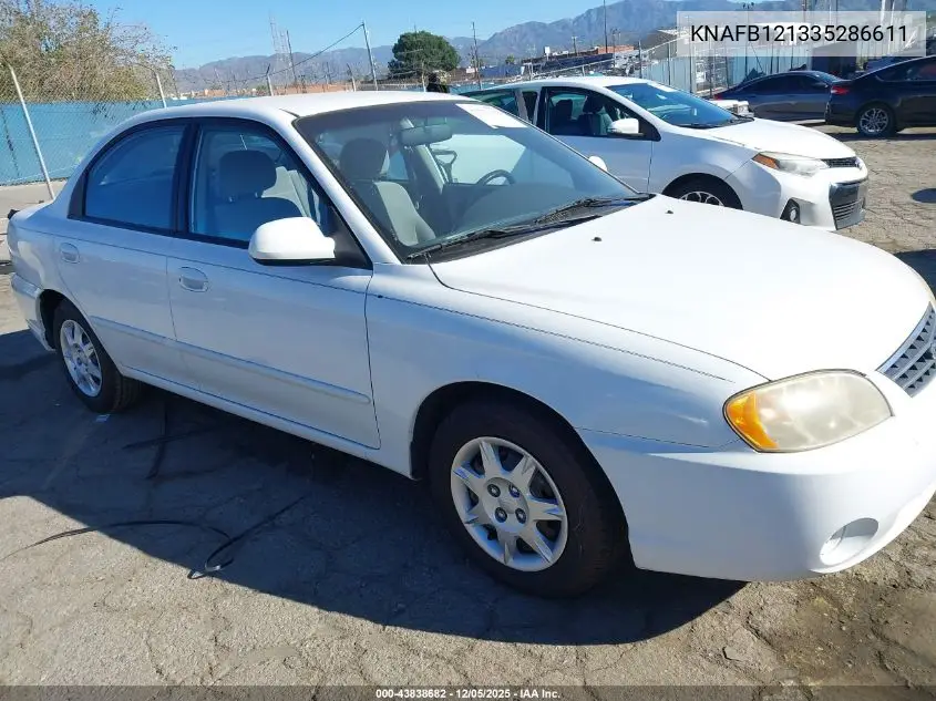 KNAFB121335286611 2003 Kia Spectra Ls