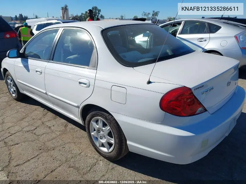 KNAFB121335286611 2003 Kia Spectra Ls