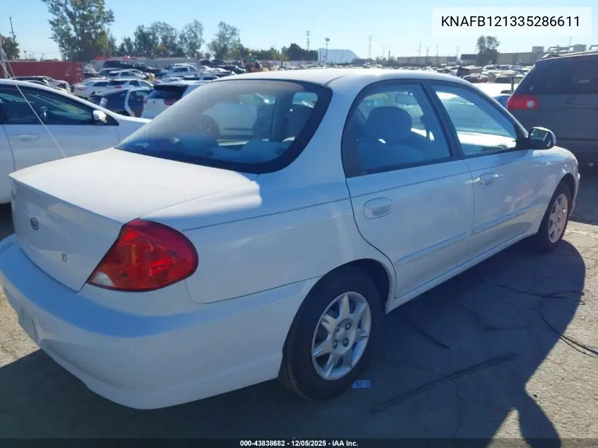 KNAFB121335286611 2003 Kia Spectra Ls