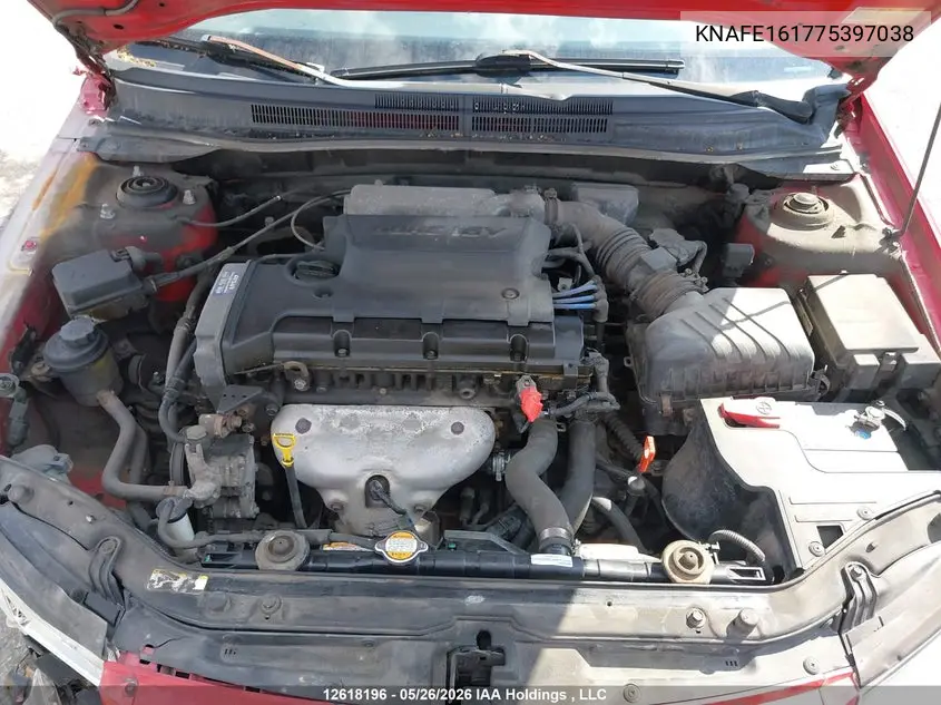 2007 Kia Spectra5 VIN: KNAFE161775397038 Lot: 12618196