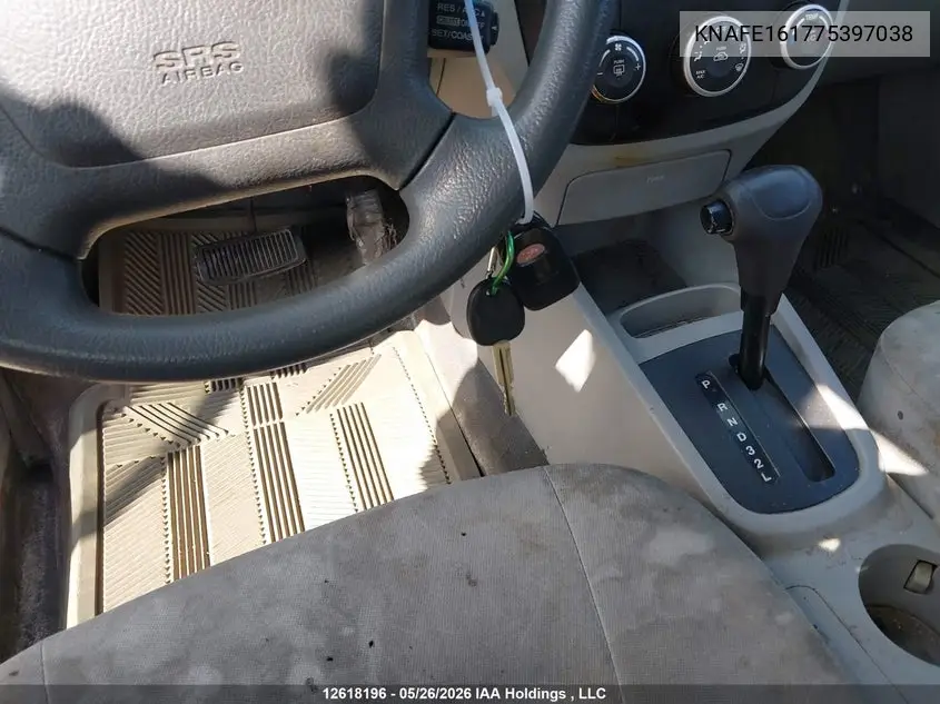 2007 Kia Spectra5 VIN: KNAFE161775397038 Lot: 12618196