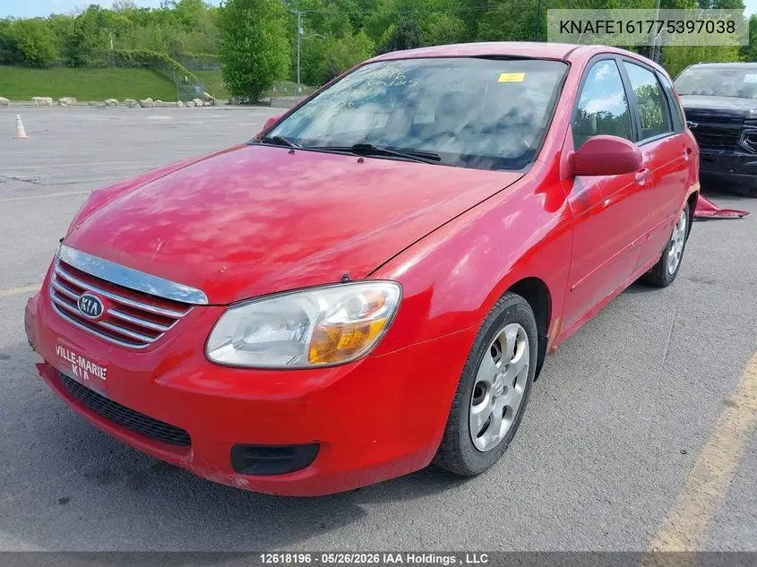 2007 Kia Spectra5 VIN: KNAFE161775397038 Lot: 12618196