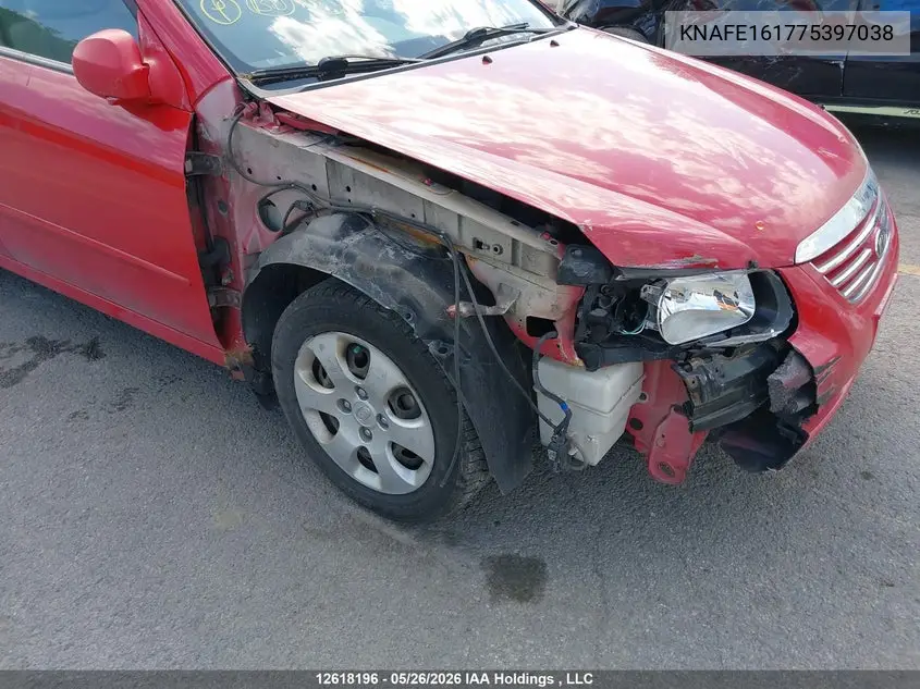 2007 Kia Spectra5 VIN: KNAFE161775397038 Lot: 12618196