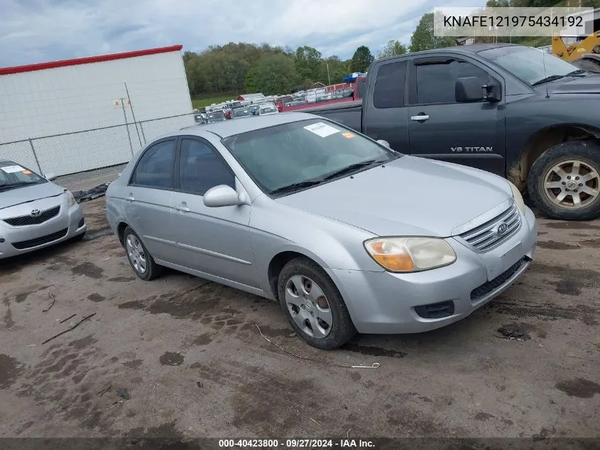 KNAFE121975434192 2007 Kia Spectra Lx