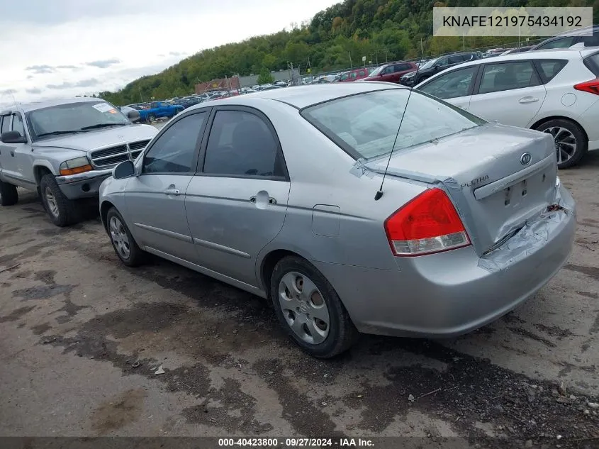 KNAFE121975434192 2007 Kia Spectra Lx