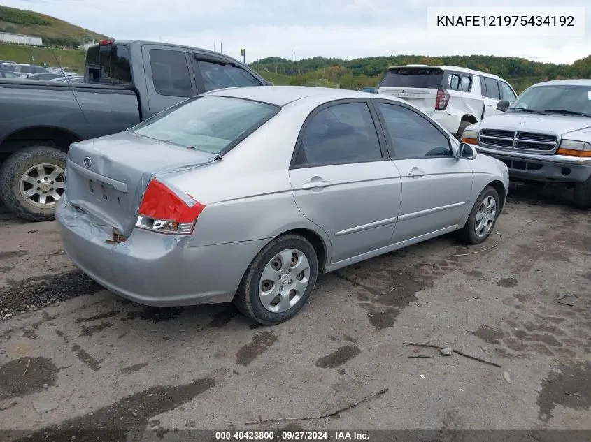 KNAFE121975434192 2007 Kia Spectra Lx