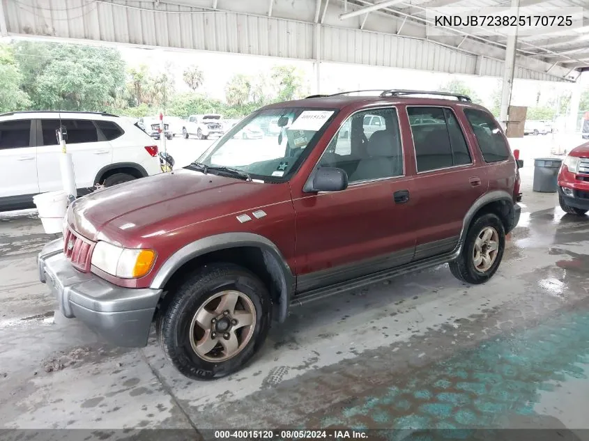 KNDJB723825170725 2002 Kia Sportage