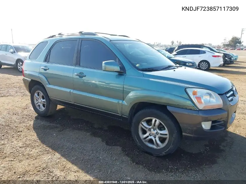 KNDJF723857117309 2005 Kia Sportage Ex V6/Lx V6