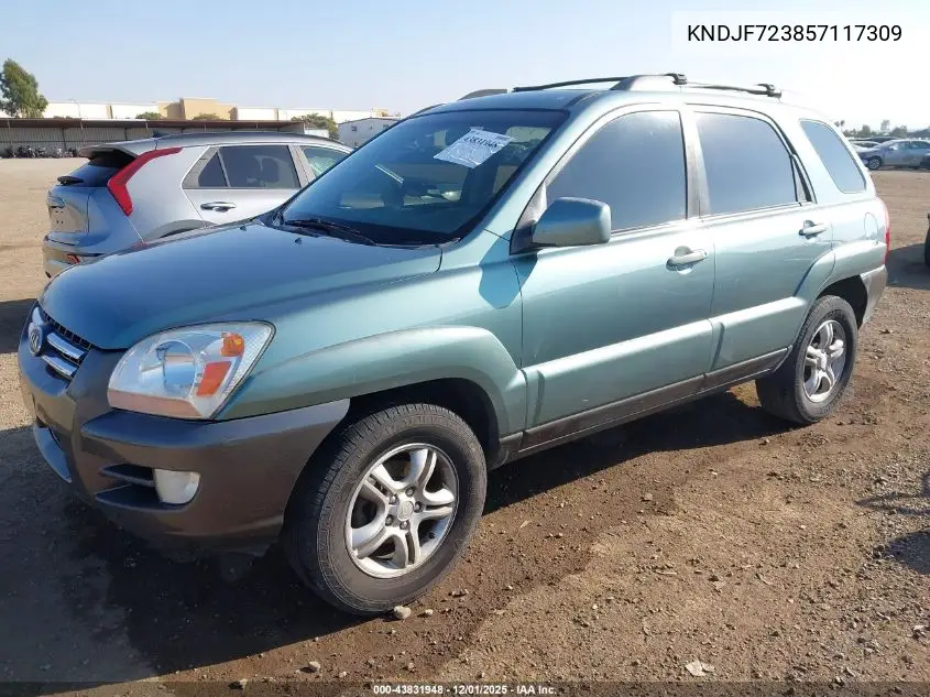 KNDJF723857117309 2005 Kia Sportage Ex V6/Lx V6