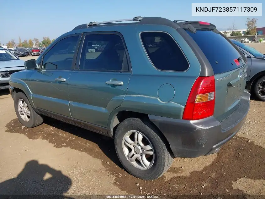 KNDJF723857117309 2005 Kia Sportage Ex V6/Lx V6