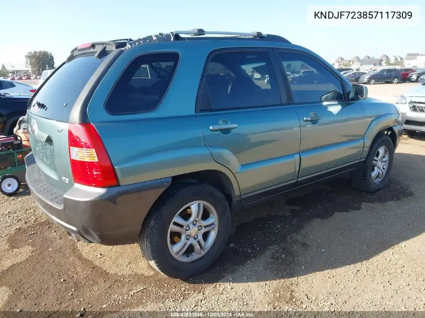 KNDJF723857117309 2005 Kia Sportage Ex V6/Lx V6