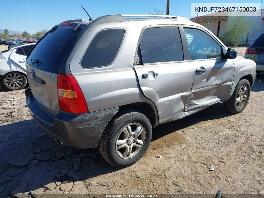 KNDJF723467150003 2006 Kia Sportage Ex V6/Lx V6