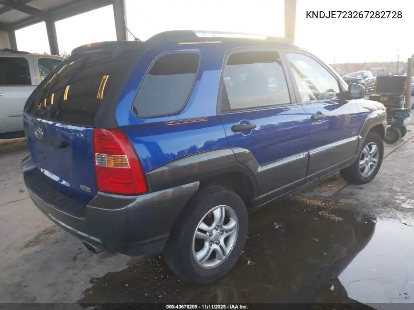 KNDJE723267282728 2006 Kia Sportage Ex V6/Lx V6