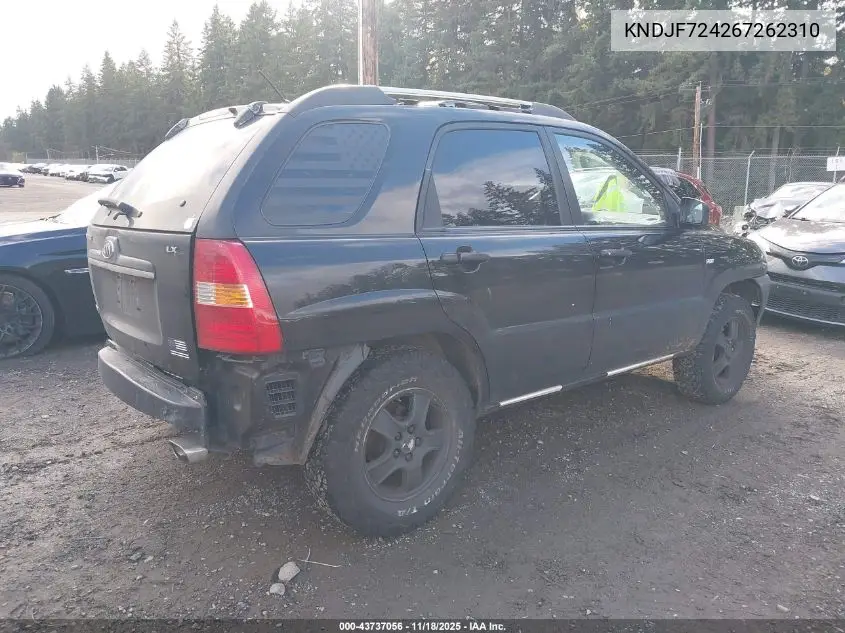 KNDJF724267262310 2006 Kia Sportage Lx
