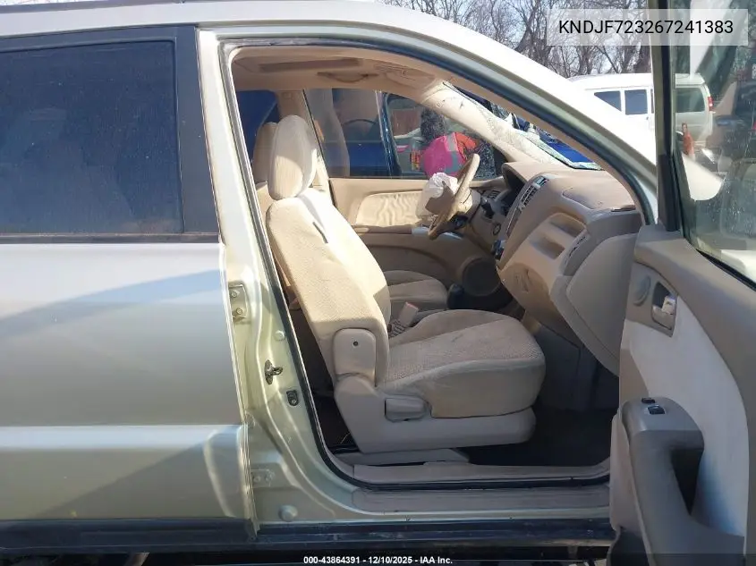 KNDJF723267241383 2006 Kia Sportage Ex V6/Lx V6