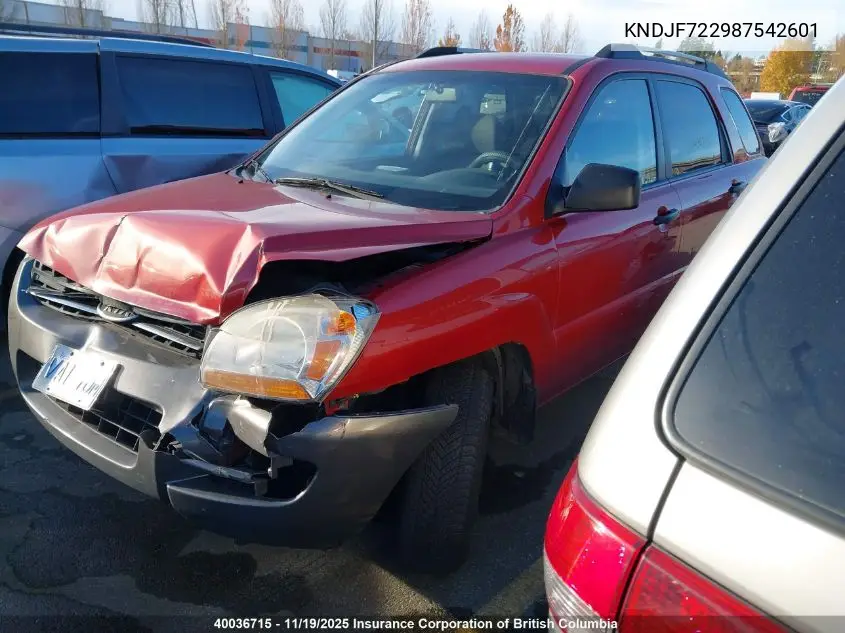 KNDJF722987542601 2008 Kia Sportage Lx