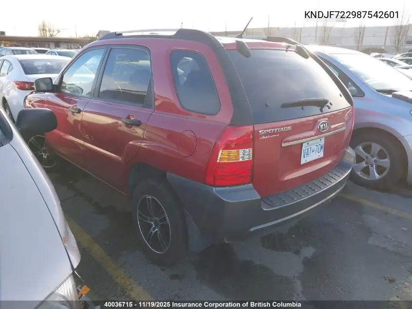 KNDJF722987542601 2008 Kia Sportage Lx