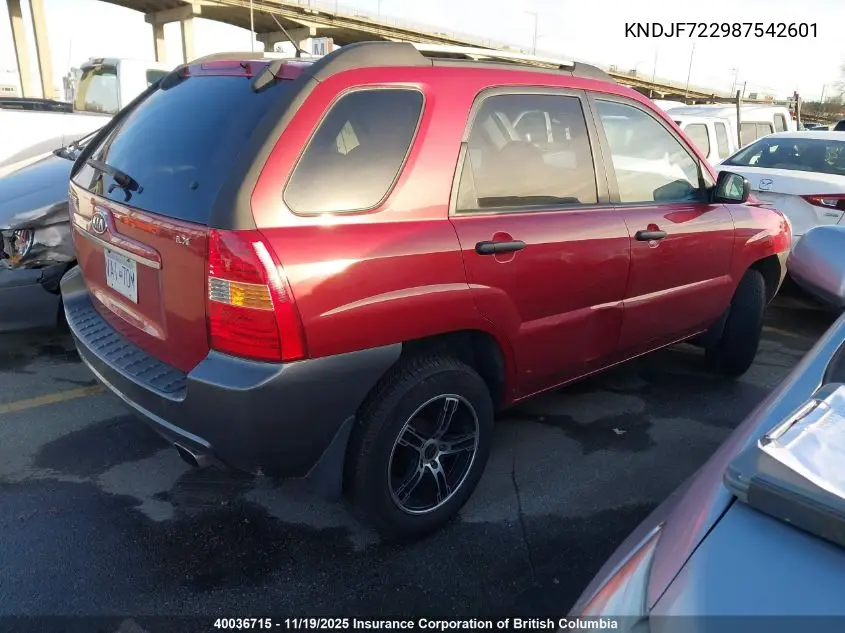 KNDJF722987542601 2008 Kia Sportage Lx