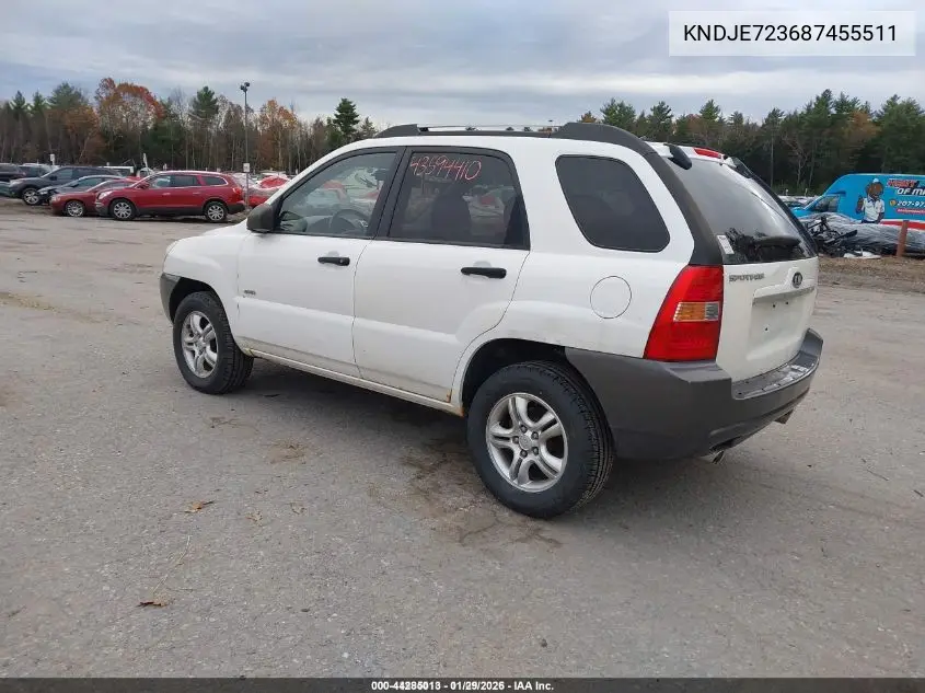 KNDJE723687455511 2008 Kia Sportage Lx V6