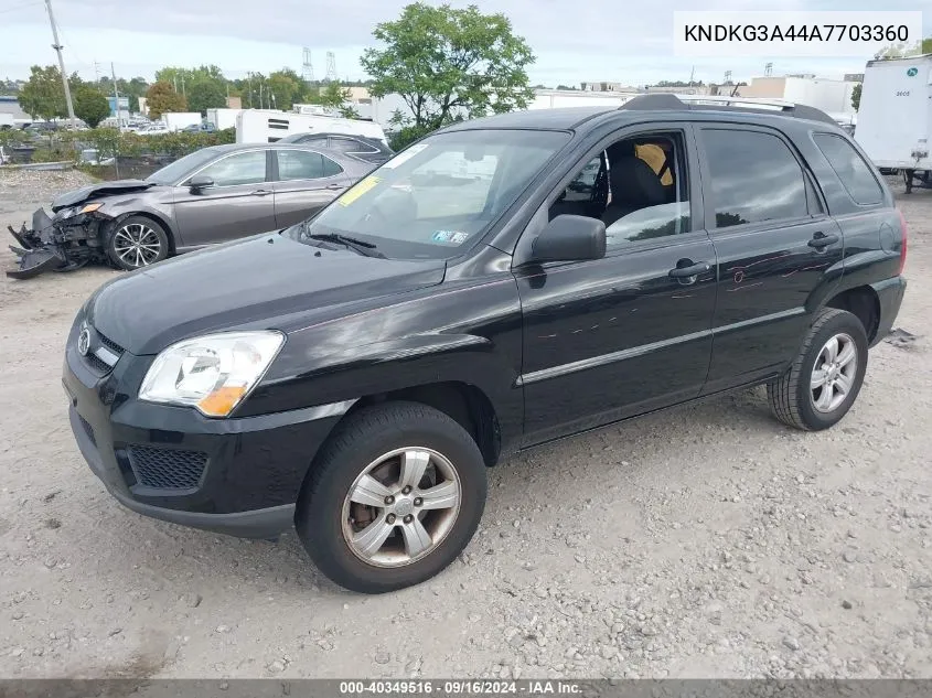 2010 Kia Sportage Lx VIN: KNDKG3A44A7703360 Lot: 40349516