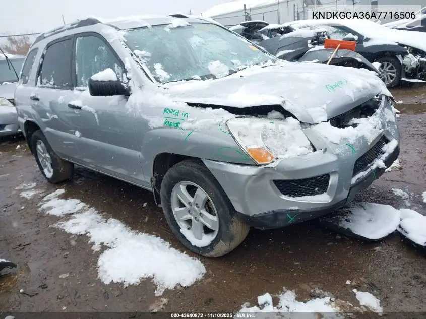 KNDKGCA36A7716506 2010 Kia Sportage Lx V6