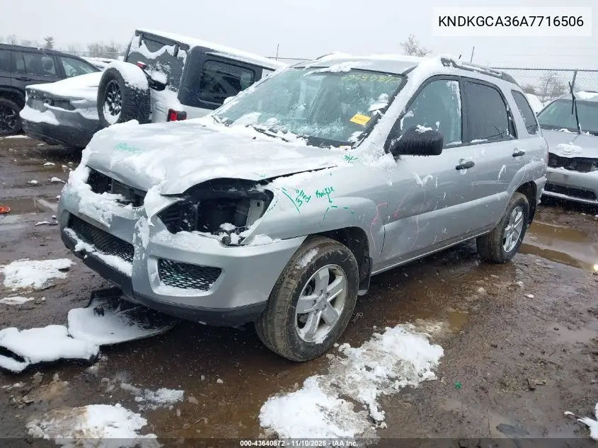 KNDKGCA36A7716506 2010 Kia Sportage Lx V6
