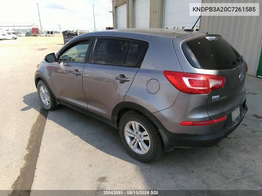 2012 Kia Sportage Lx VIN: KNDPB3A20C7261585 Lot: 30043095