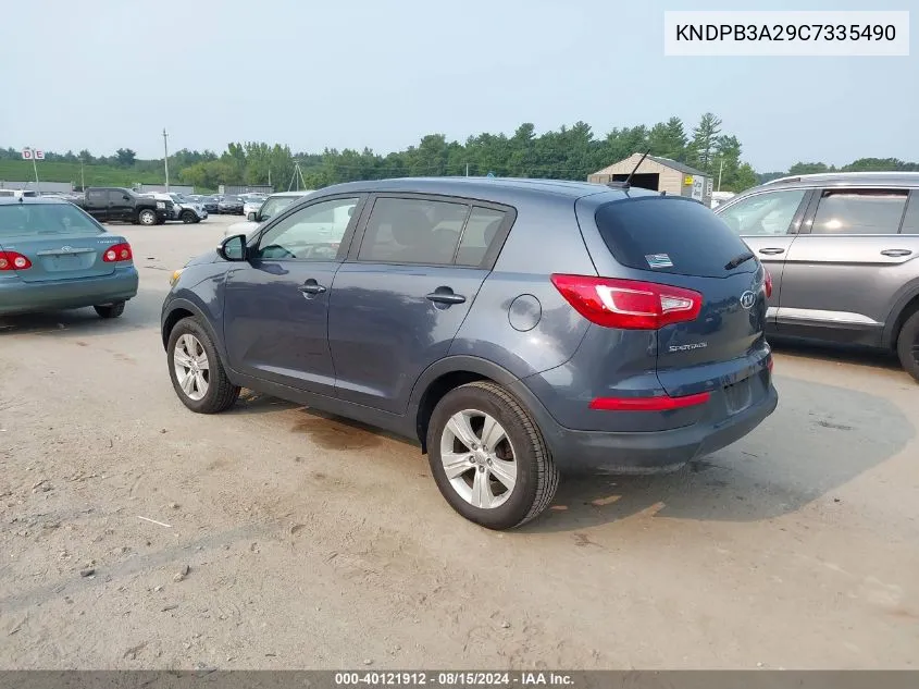 2012 Kia Sportage Lx VIN: KNDPB3A29C7335490 Lot: 40121912