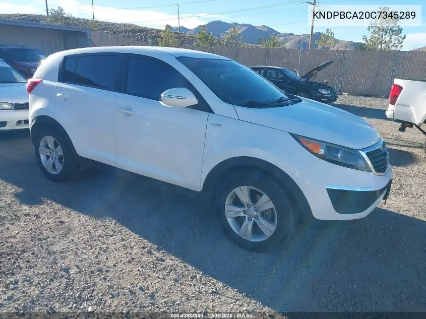 KNDPBCA20C7345289 2012 Kia Sportage Lx
