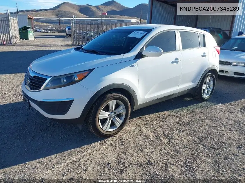 KNDPBCA20C7345289 2012 Kia Sportage Lx