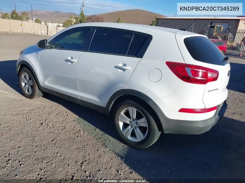 KNDPBCA20C7345289 2012 Kia Sportage Lx