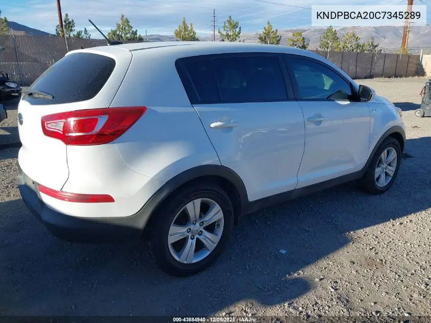 KNDPBCA20C7345289 2012 Kia Sportage Lx