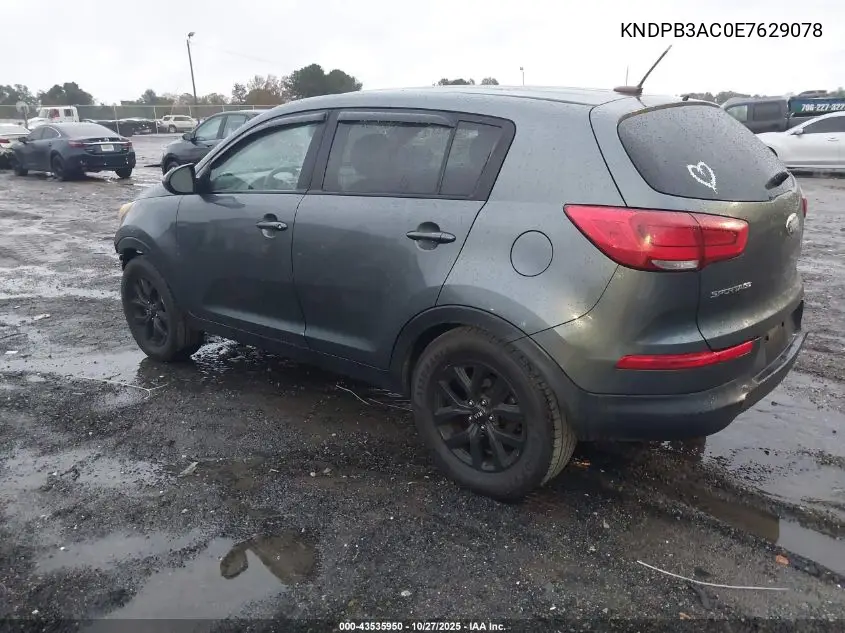 KNDPB3AC0E7629078 2014 Kia Sportage Lx