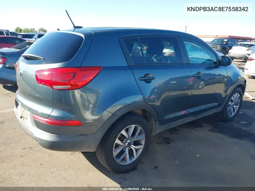 KNDPB3AC8E7558342 2014 Kia Sportage Lx