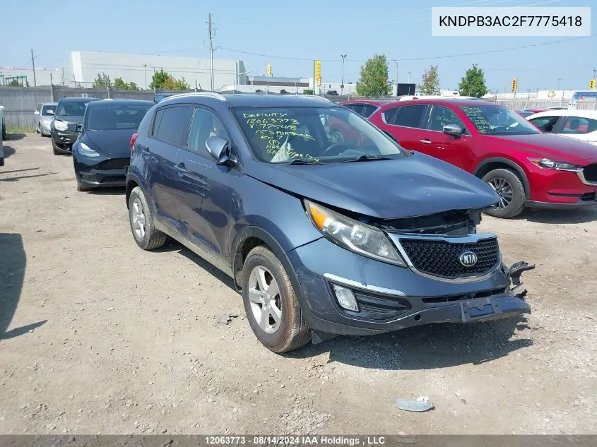 KNDPB3AC2F7775418 2015 Kia Sportage