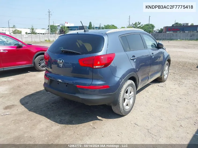 2015 Kia Sportage VIN: KNDPB3AC2F7775418 Lot: 12063773