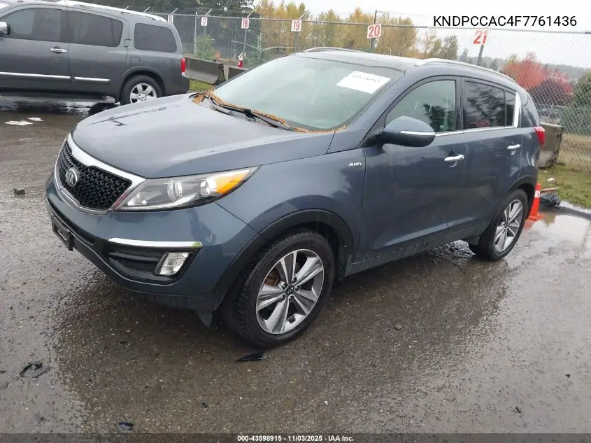 KNDPCCAC4F7761436 2015 Kia Sportage Ex