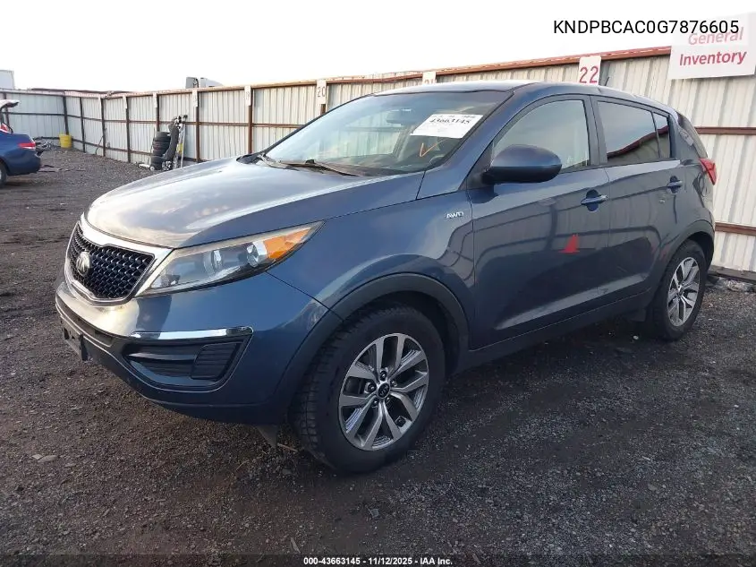 KNDPBCAC0G7876605 2016 Kia Sportage Lx