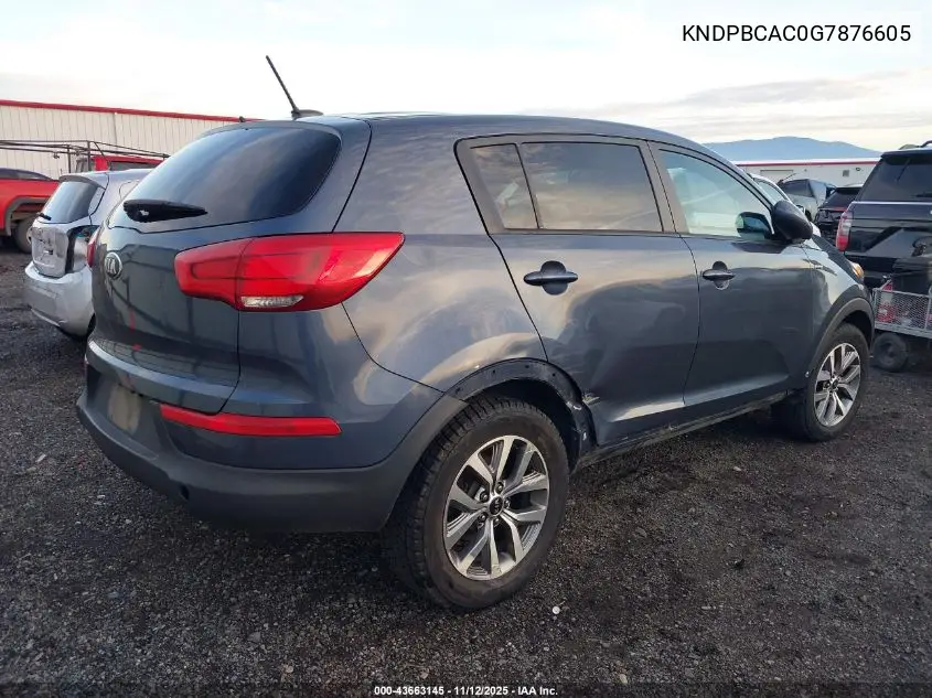 KNDPBCAC0G7876605 2016 Kia Sportage Lx