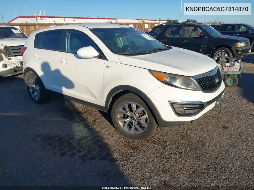 KNDPBCAC6G7814870 2016 Kia Sportage Lx