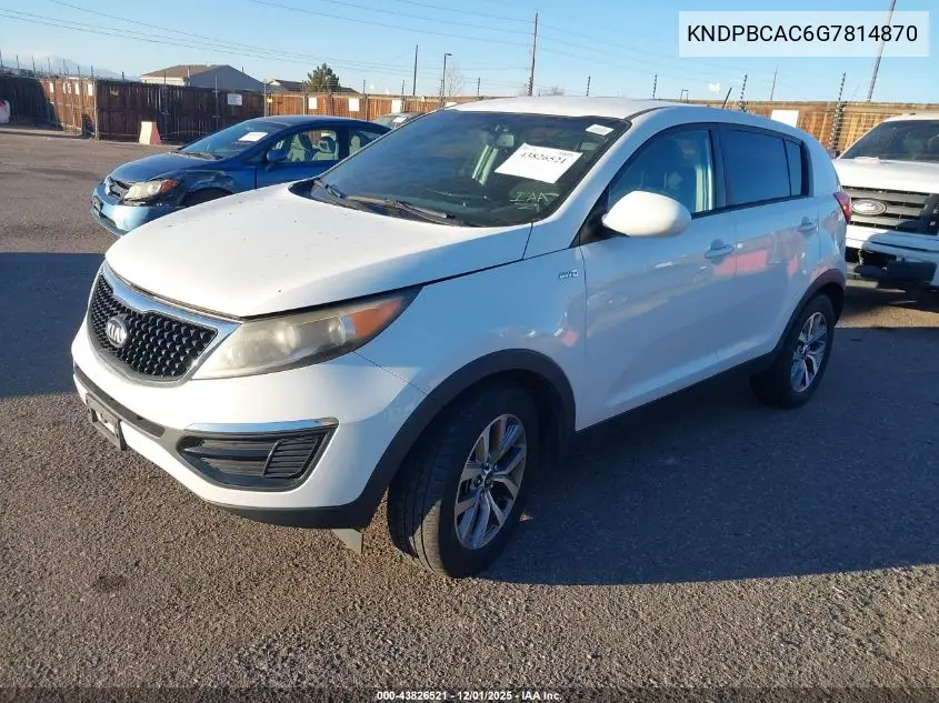 KNDPBCAC6G7814870 2016 Kia Sportage Lx