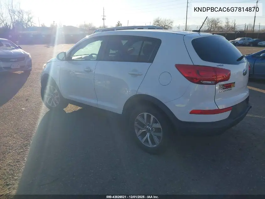 KNDPBCAC6G7814870 2016 Kia Sportage Lx