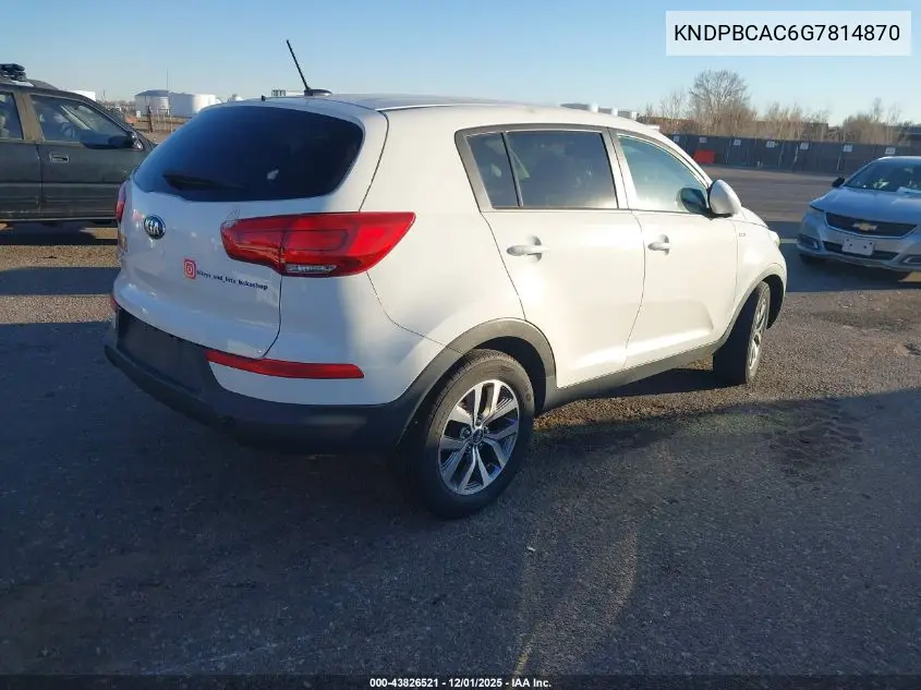 KNDPBCAC6G7814870 2016 Kia Sportage Lx