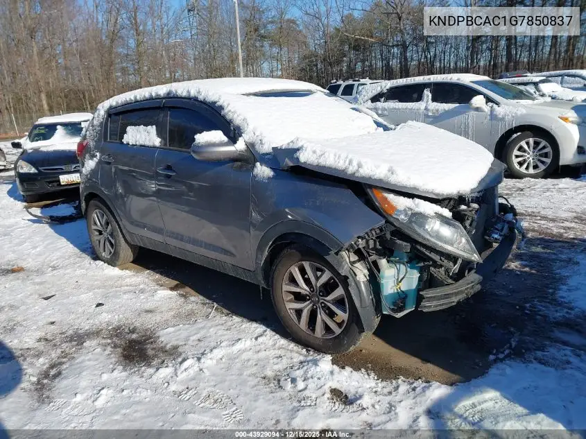 KNDPBCAC1G7850837 2016 Kia Sportage Lx