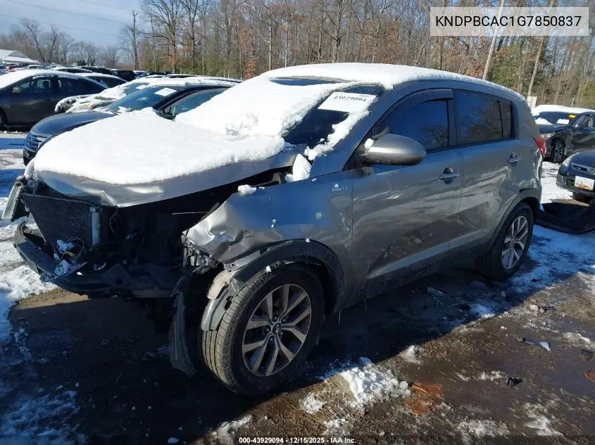 KNDPBCAC1G7850837 2016 Kia Sportage Lx