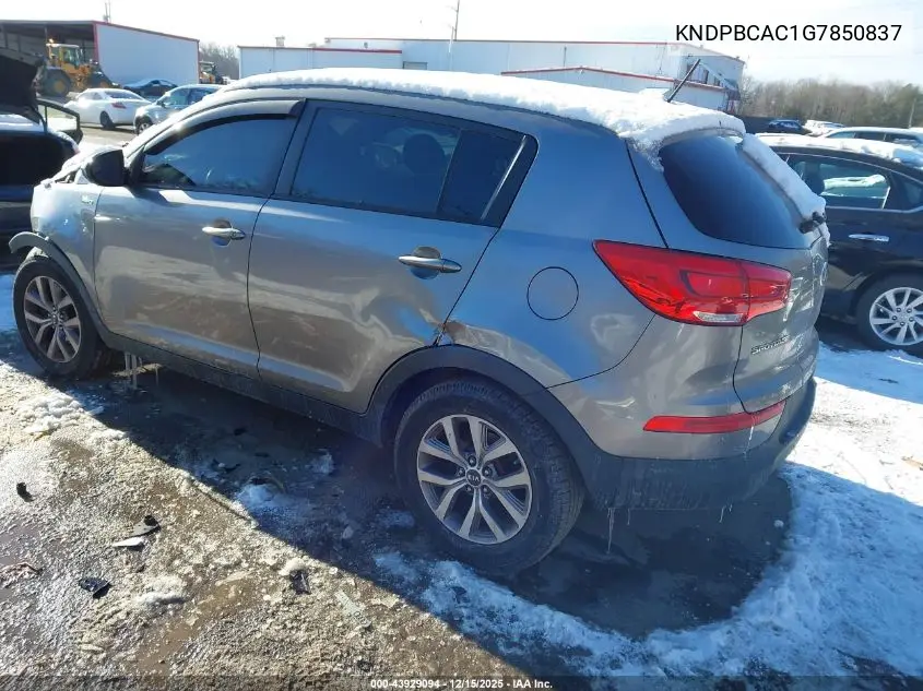 KNDPBCAC1G7850837 2016 Kia Sportage Lx