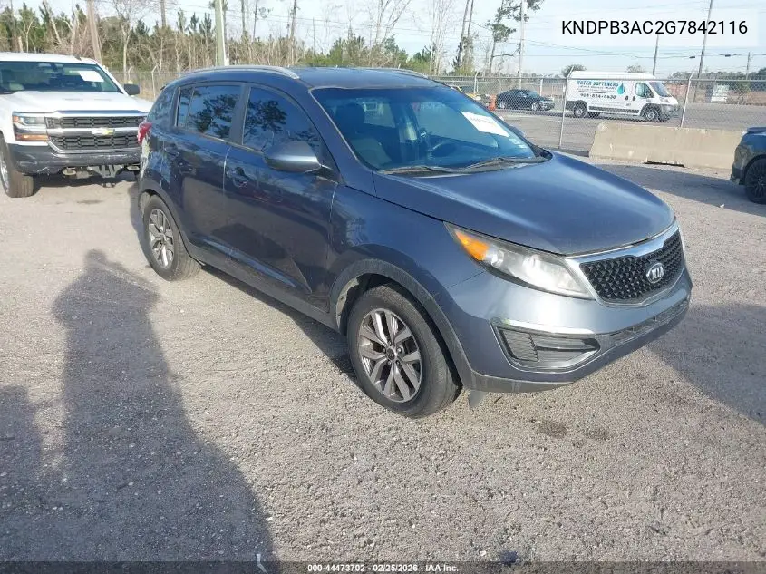 KNDPB3AC2G7842116 2016 Kia Sportage Lx
